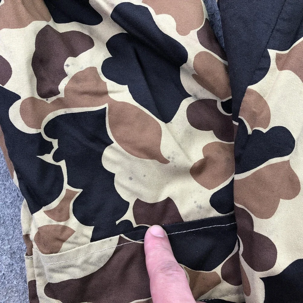Vintage Columbia Jacket Mens XL Brown Camo Canvas Parka Omni-Tech Radial Sleeve